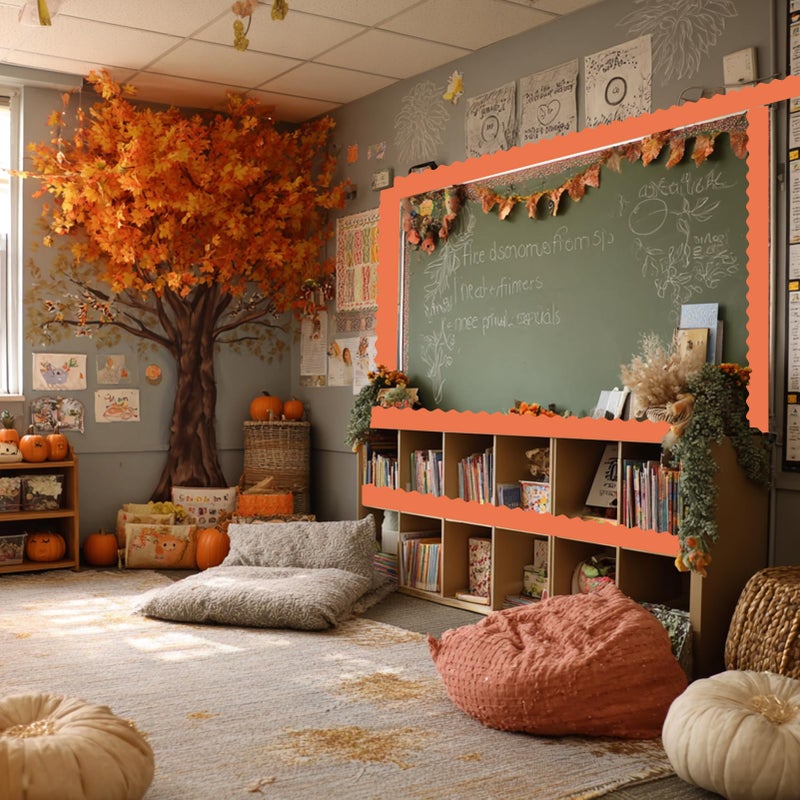 Bermoge 30 Rolls 984 Ft Fall Bulletin Board Borders - Autumn Thanksgiving Scalloped Border for Bulletin Board Trim - Teacher Borders Decoration for Classroom, School, Poster, Home, Office Decor (Orange) - Image 2
